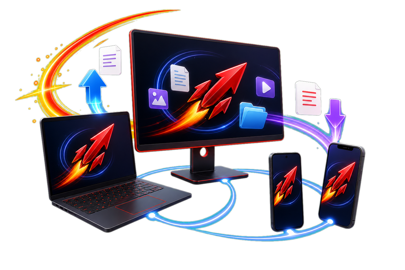 Transferência de arquivos Nitro entre PC Android e iPhone